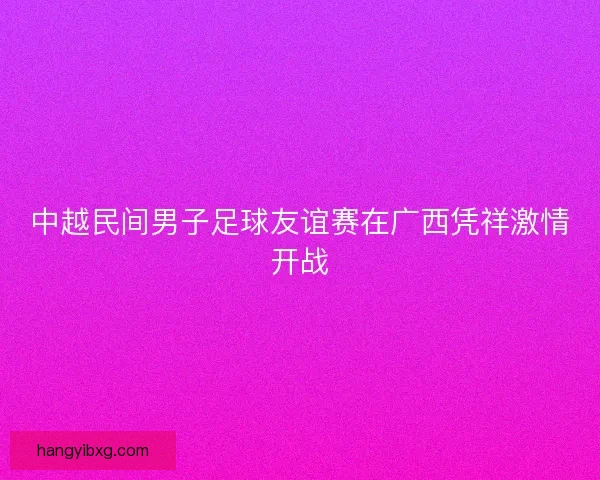中越民间男子足球友谊赛在广西凭祥激情开战