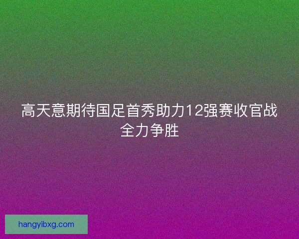 高天意期待国足首秀助力12强赛收官战全力争胜 高天意期待国足首秀助力12强赛收官战全力争胜
